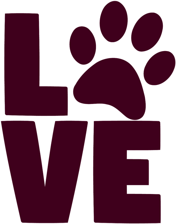 Love Paw Print - Cat And Dog Paw Png, Transparent Png