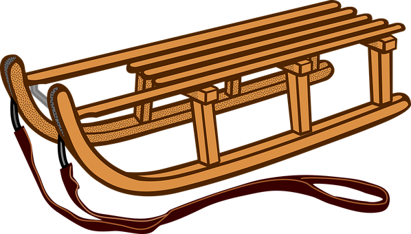 A Sled With A Brown Object On A Black Background