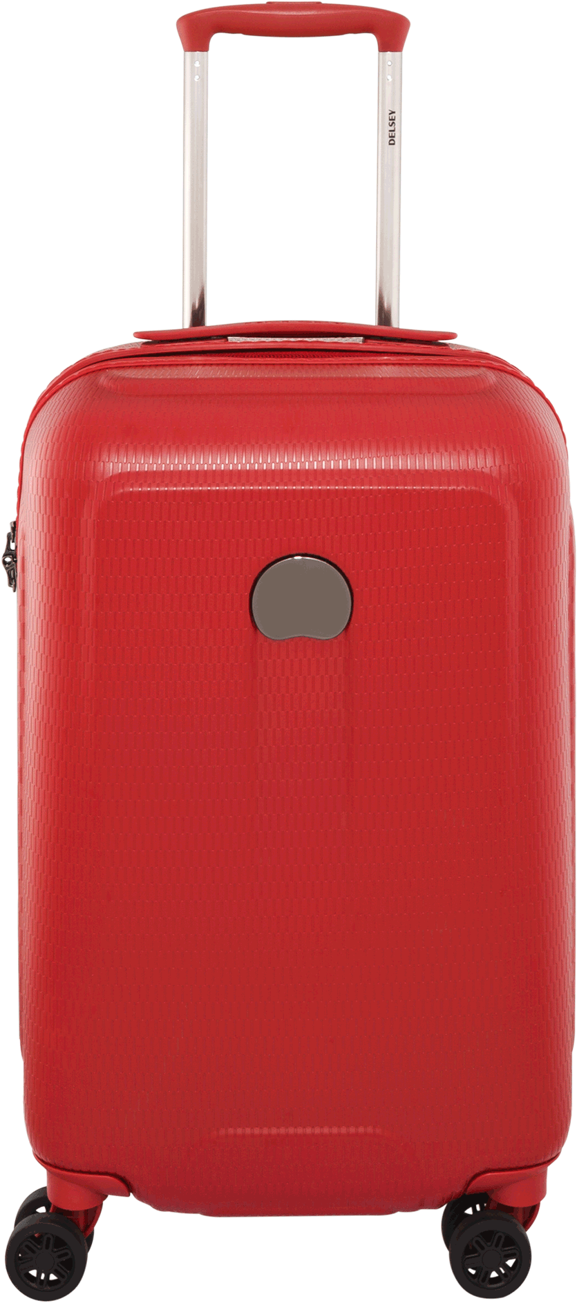 A Red Suitcase With A Hole In The Middle