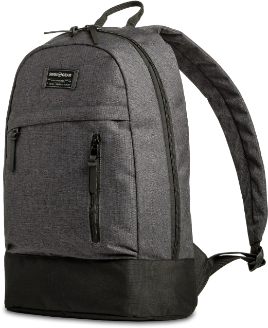 A Grey Backpack With Black Straps