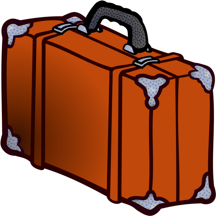 A Cartoon Of An Orange Suitcase