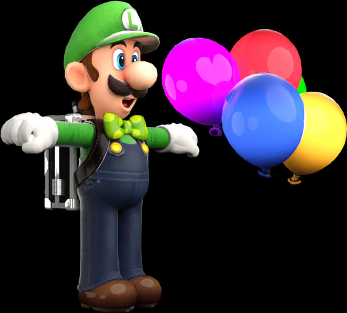Luigi With Balloons