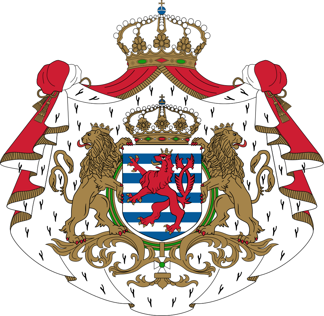 A Coat Of Arms With Lions And A Crown