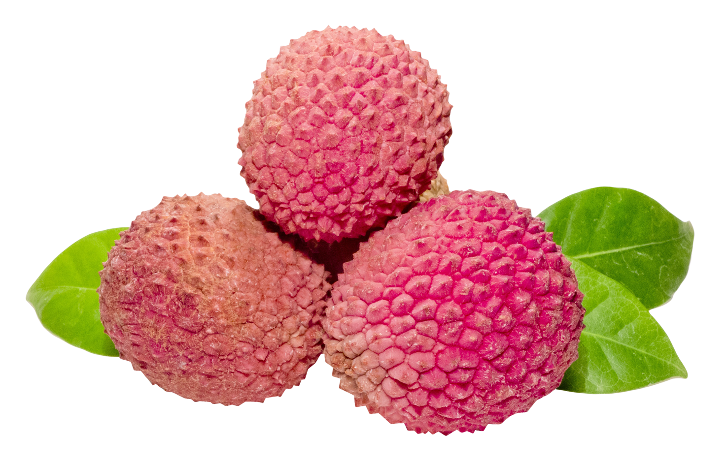 A Group Of Lychee Fruit With A Leaf