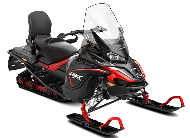 A Red And Black Snowmobile