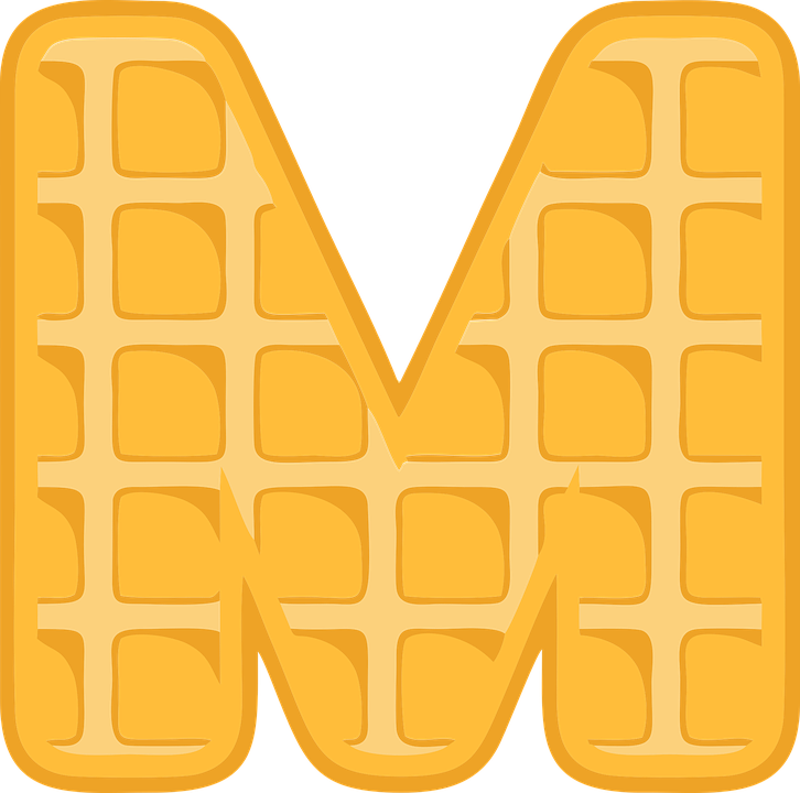 A Letter M Made Of Waffles