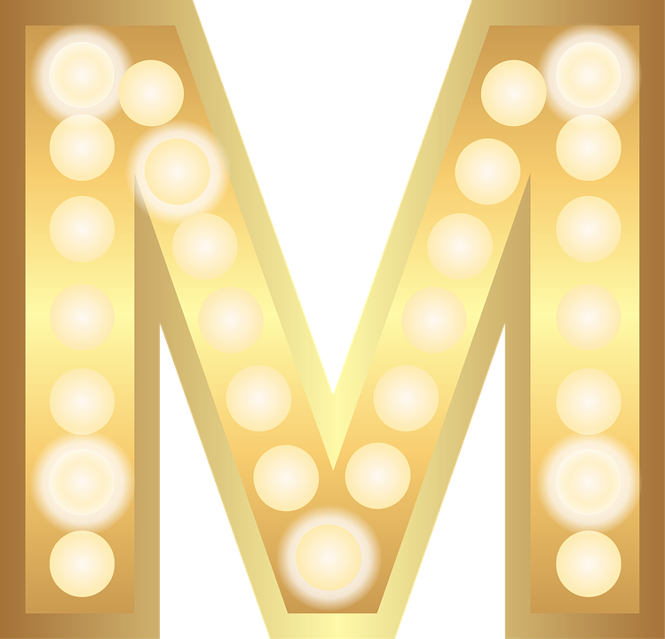 A Gold Letter With Lights