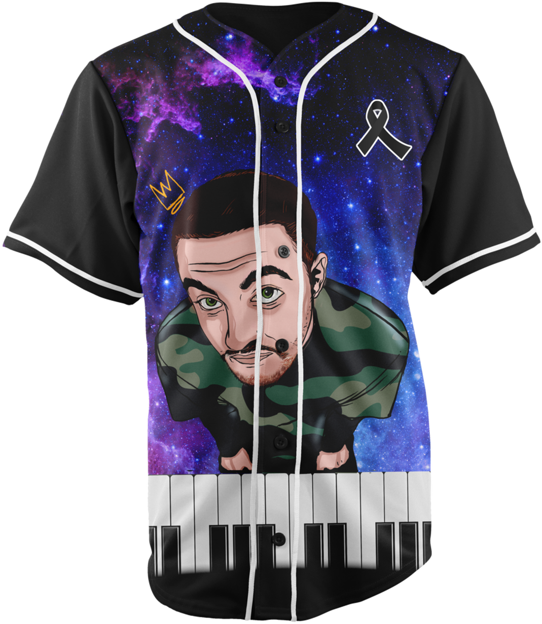A Baseball Jersey With A Picture Of A Man On It