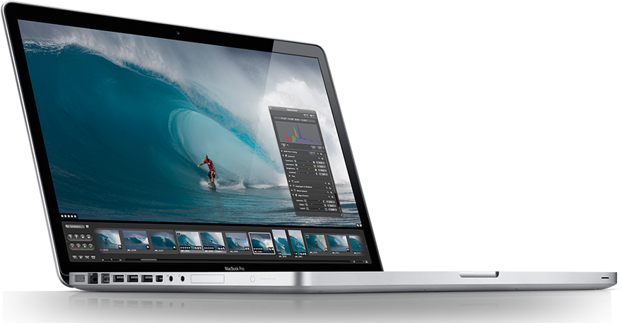 A Laptop With A Screen Showing A Surfer On It