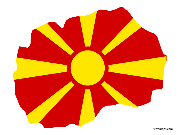 A Flag Of Macedonia With A Yellow Sun