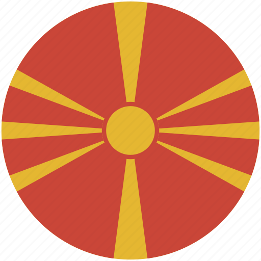 A Red And Yellow Circle With A Yellow Sun