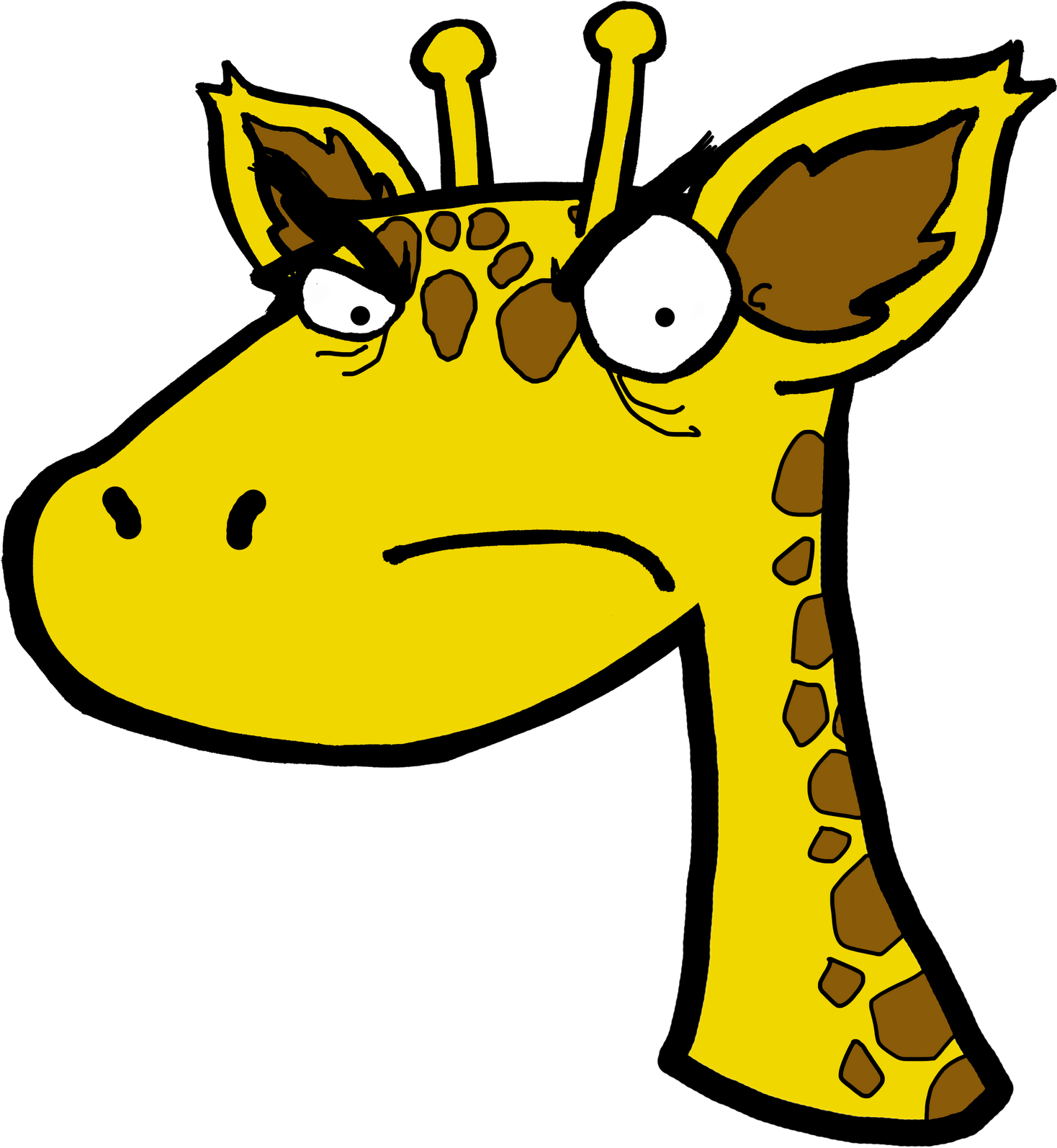 A Giraffe With A Sad Face