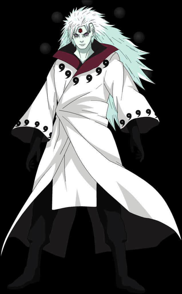 A Cartoon Character With Long Hair And A White Robe