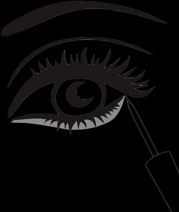 A Drawing Of An Eye And Eyeliner