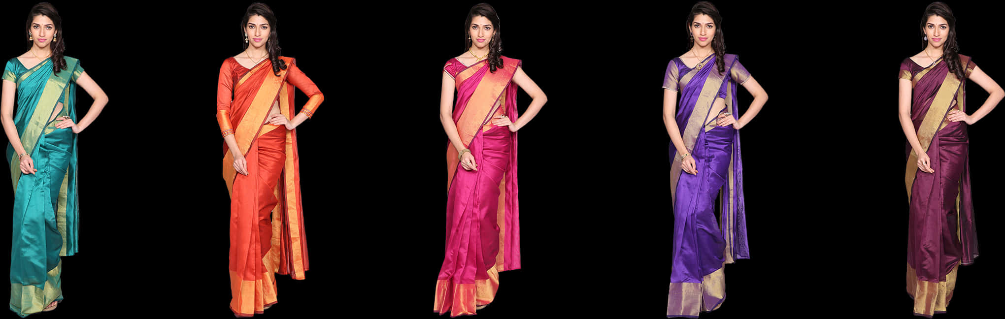 A Woman In A Pink And Orange Sari