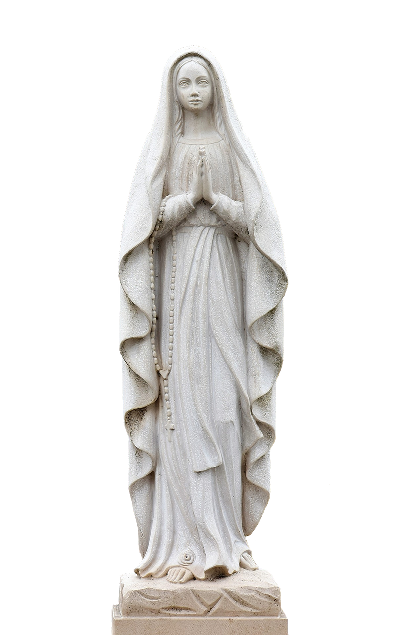 A Statue Of A Woman With A Veil