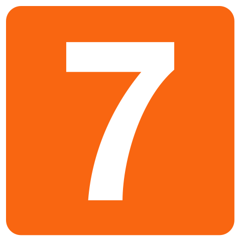 A White Number On An Orange Square