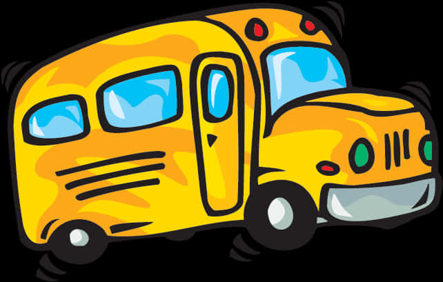 A Cartoon Of A School Bus