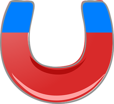 A Red And Blue Horseshoe