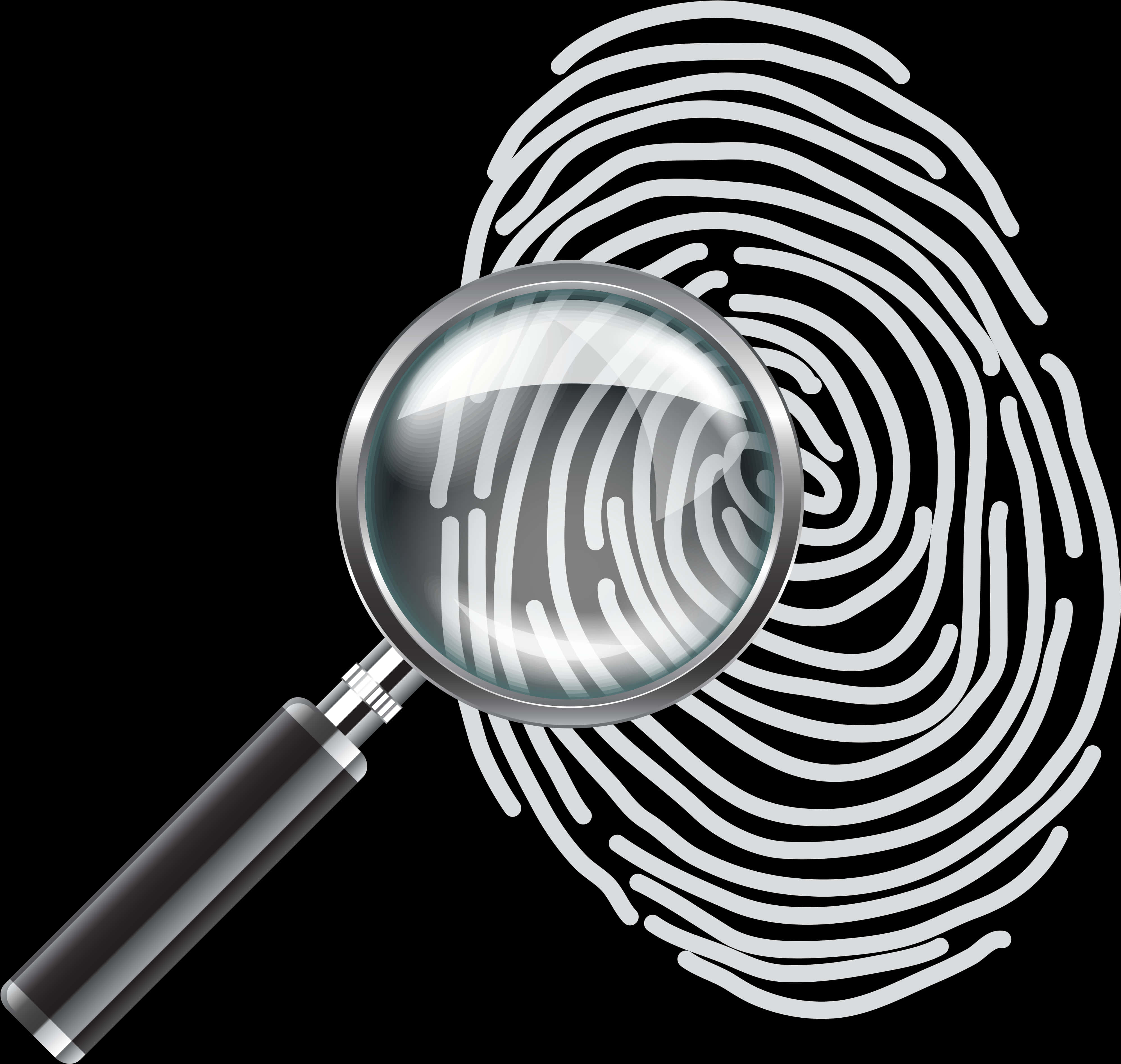 A Magnifying Glass And Fingerprint