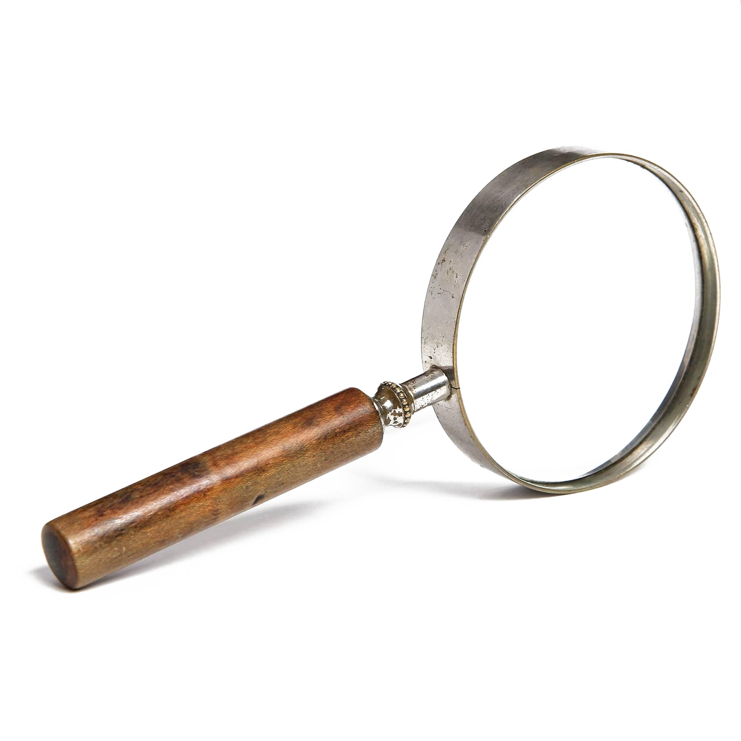 A Magnifying Glass With A Wooden Handle