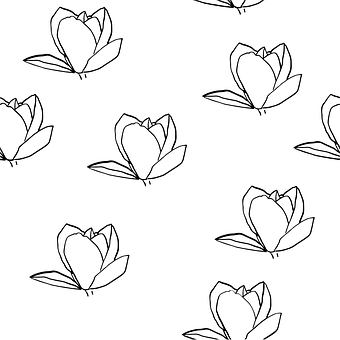 A Pattern Of Flowers On A White Background
