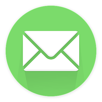 A White Envelope On A Green Circle