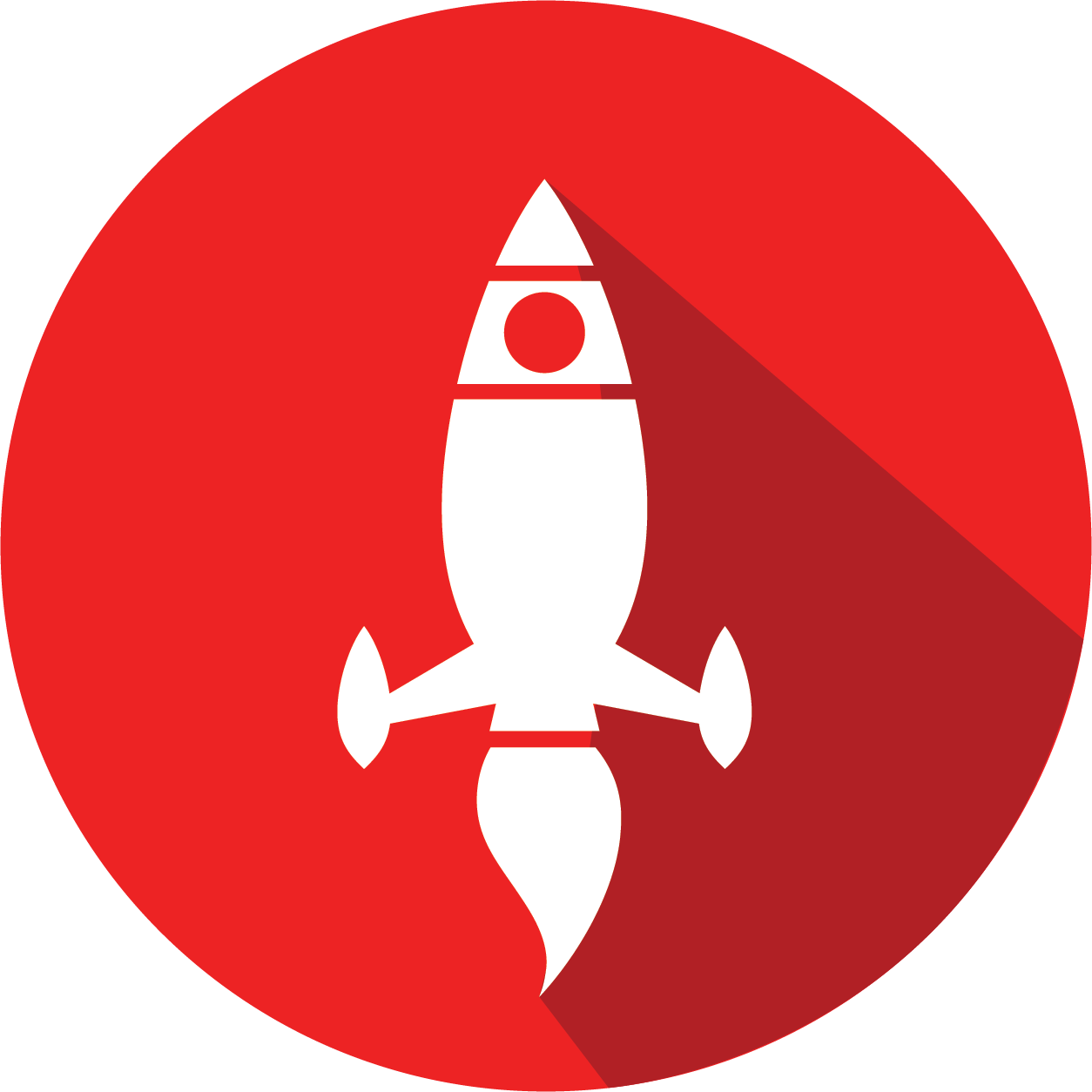 A White Rocket In A Red Circle