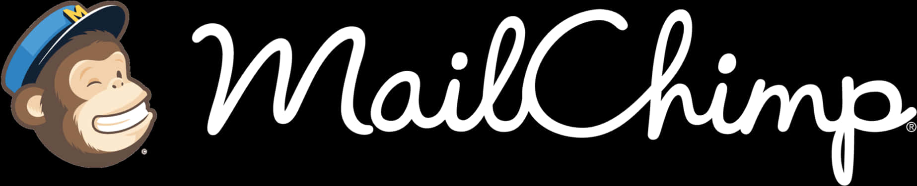 Mailchimp Logo In Cursive White Font