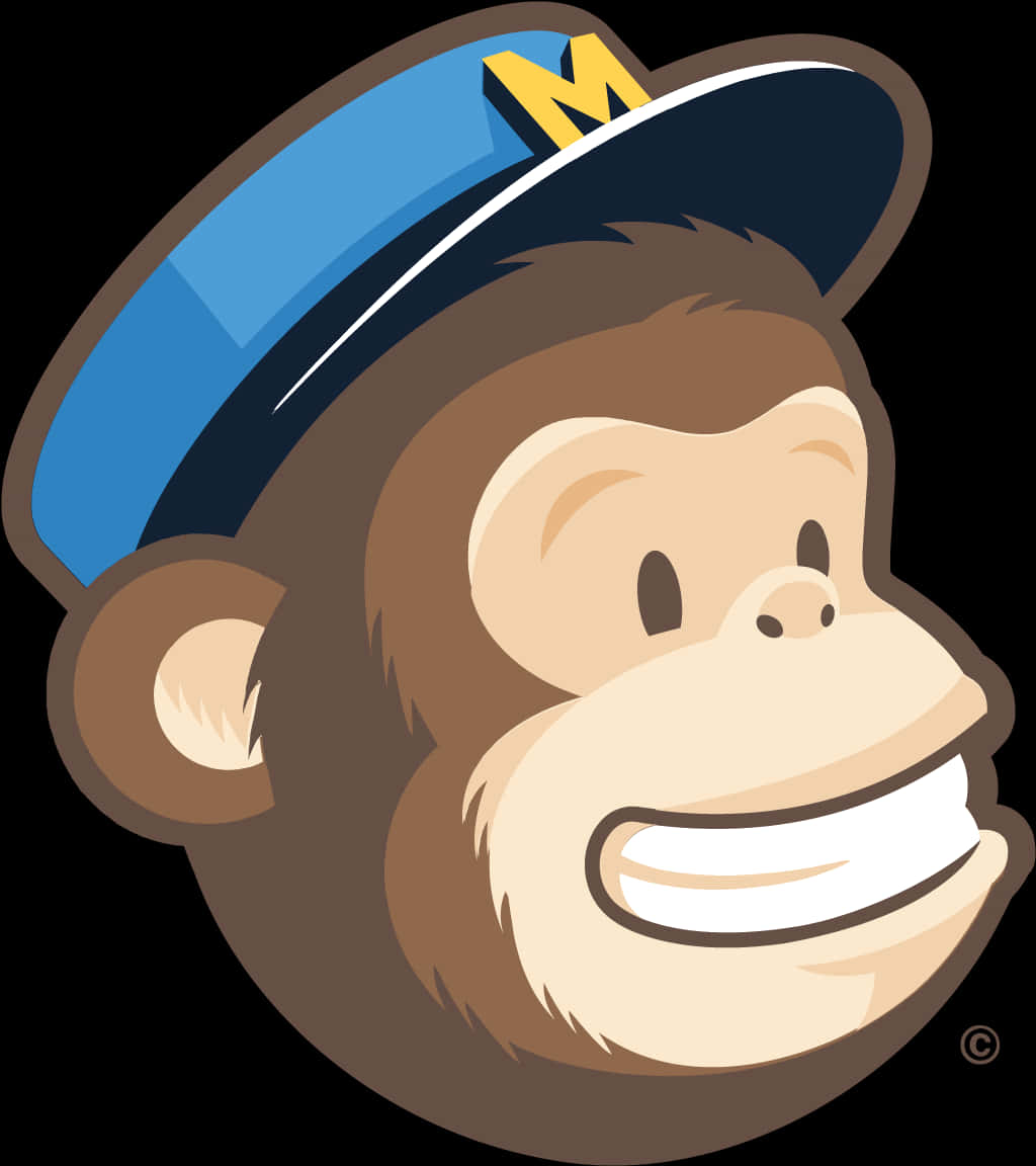 A Cartoon Monkey Wearing A Blue Hat