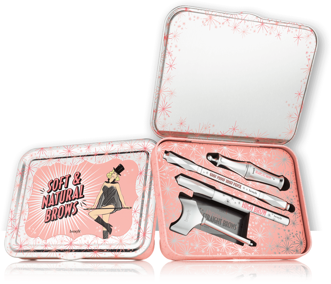 A Pink And White Box With A Set Of Tools
