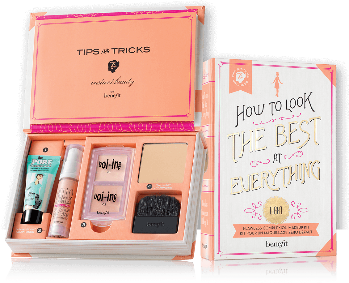 A Book With A Box With A Set Of Makeup Products