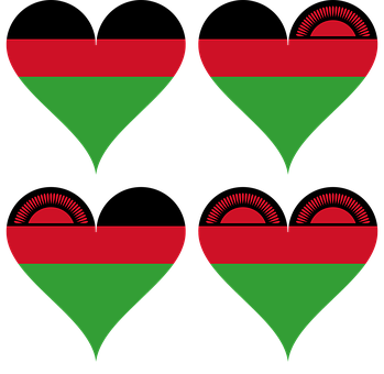 A Group Of Triangles With Red And Green Colors