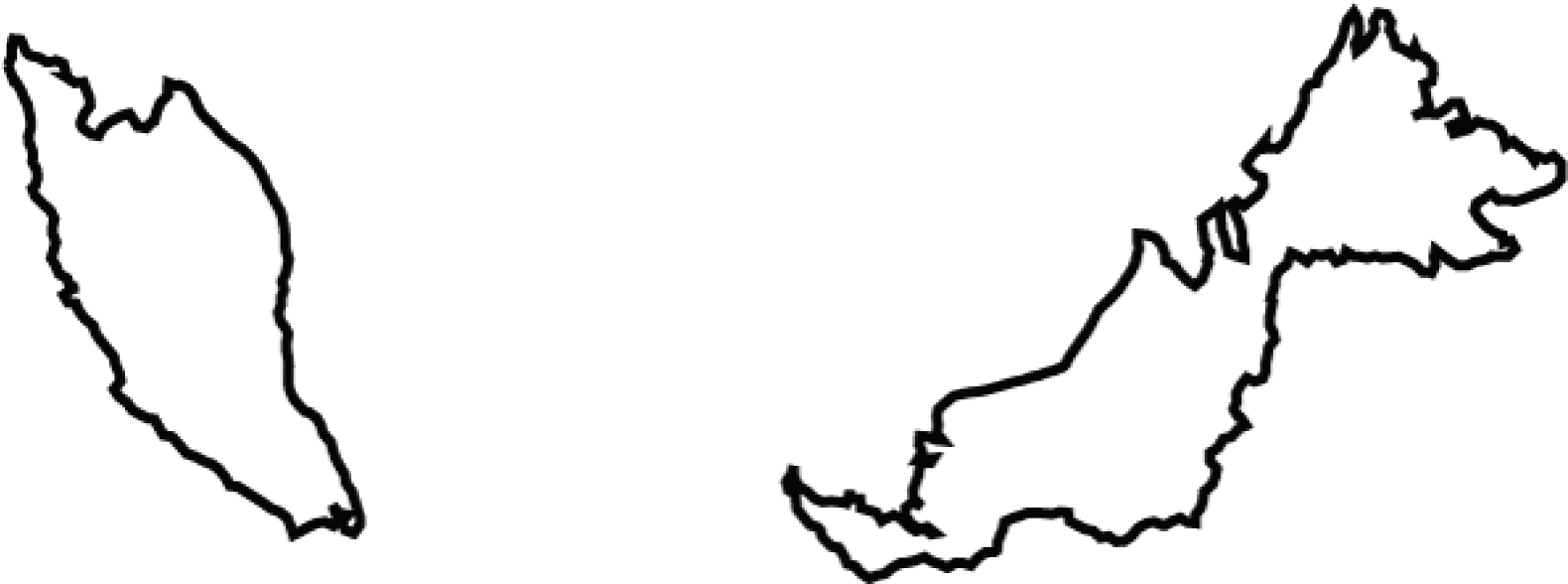 A White Outline Of A Map