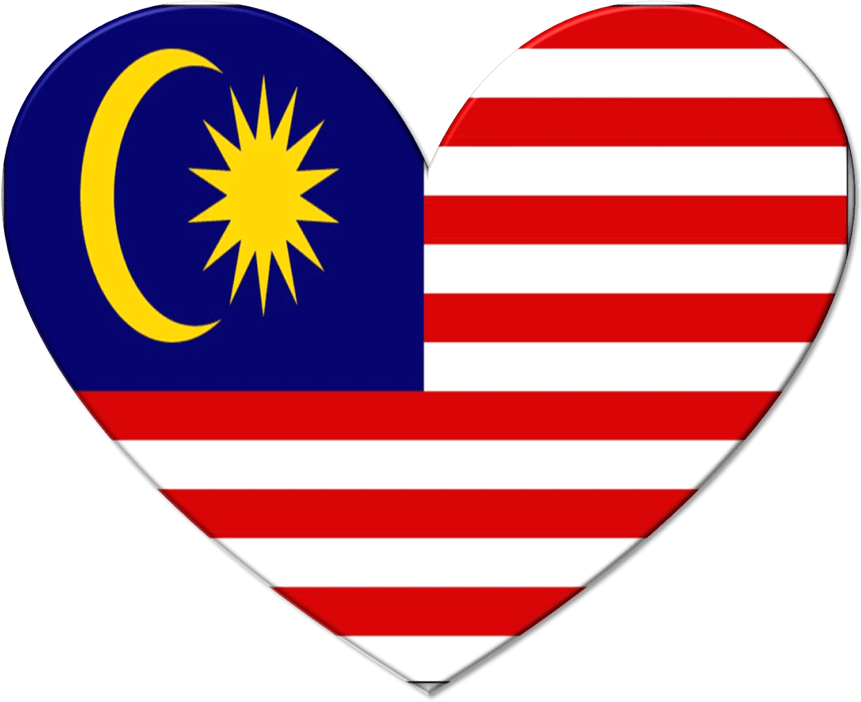 A Heart Shaped Flag With A Yellow Star And Crescent Moon