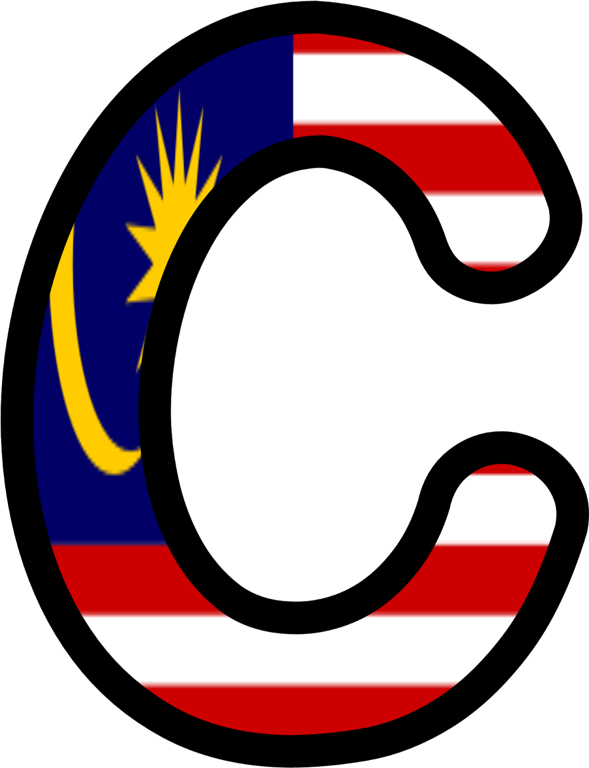A Letter C With A Flag