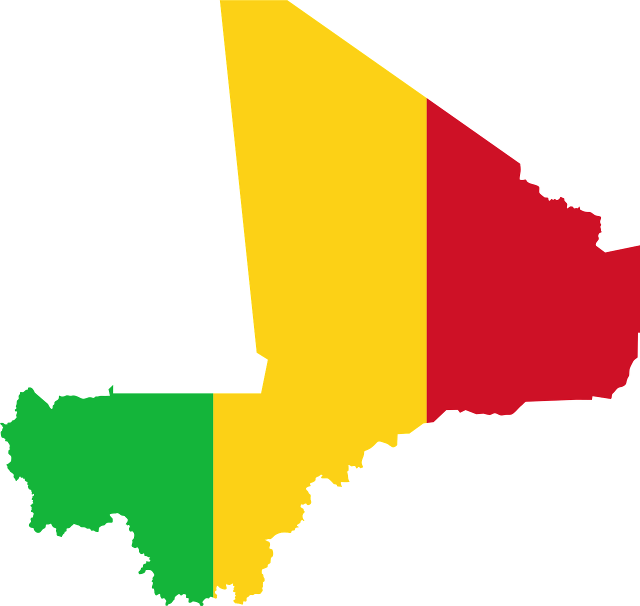 A Map Of Mali With A Flag