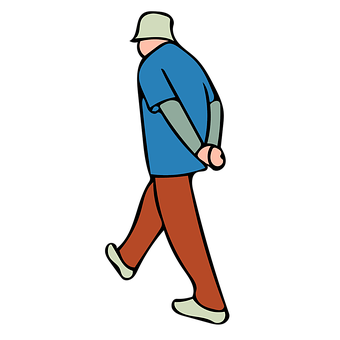 A Man Walking With His Hands In His Pockets