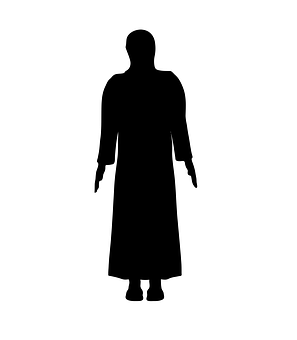 A Silhouette Of A Person Wearing A Long Robe