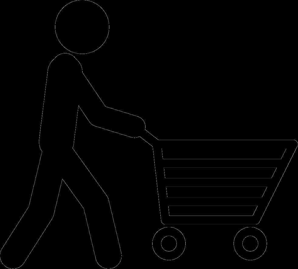 Stick Figure With Shopping Cart