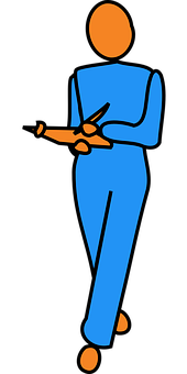 A Person In Blue Suit Holding A Gun