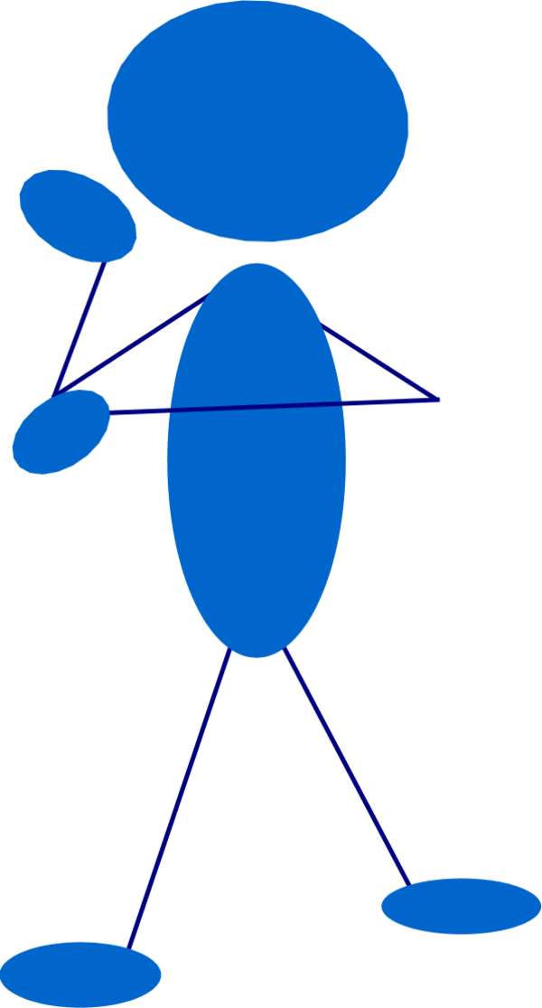 A Blue Stick Figure With A Black Background
