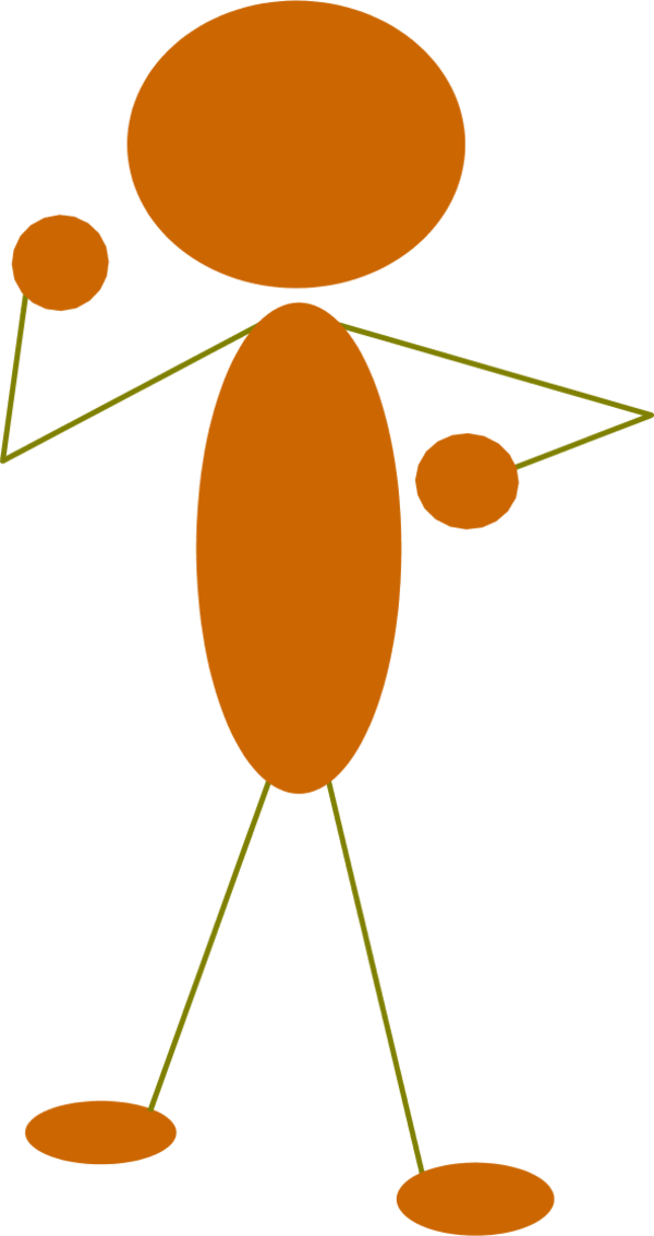 A Orange And Green Figure