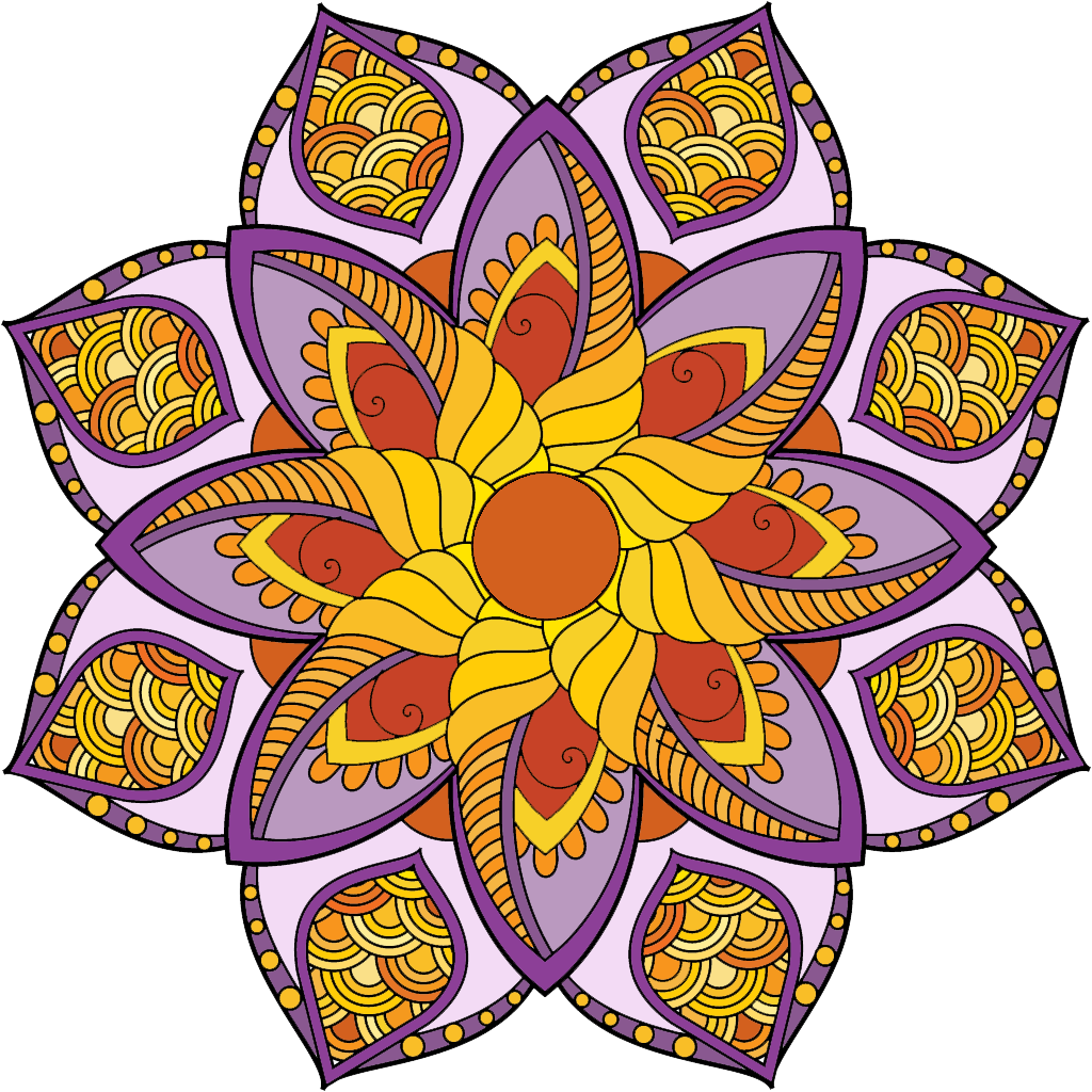 A Colorful Mandala On A Black Background