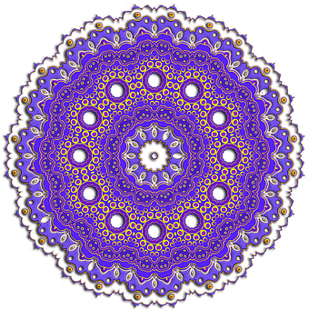 A Purple And Yellow Circular Pattern