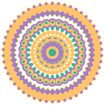 A Colorful Circular Pattern On A Black Background With Thanks-Giving Square In The Background