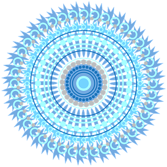 A Circular Pattern With Blue And Grey Colors