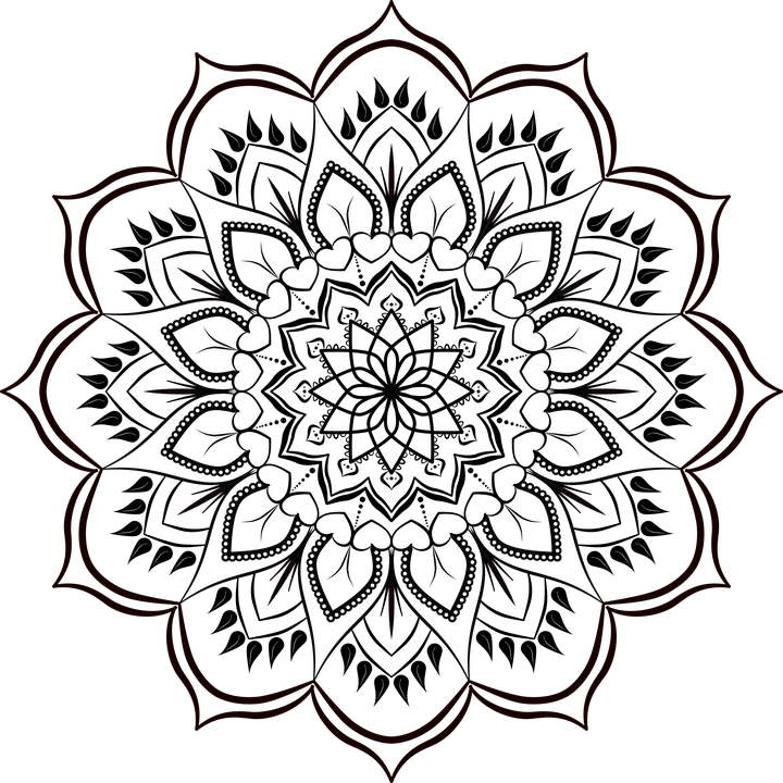 Mandala, Pattern, Flower, Black, White, Decorative - Flower Art Black And White, Hd Png Download