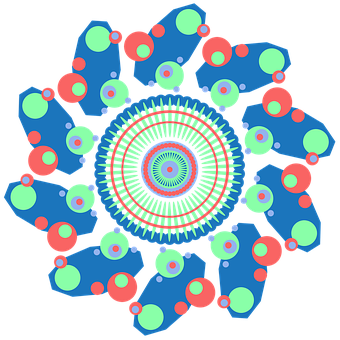 A Colorful Circular Pattern With Dots