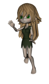 A Cartoon Character With Long Blonde Hair And Green Eyes